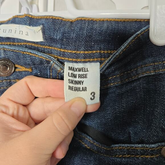 Eunina Dark Wash Maxwell Low Rise Super Skinny Jeans Womens 3 Y2K Preppy Skater - Picture 4 of 5